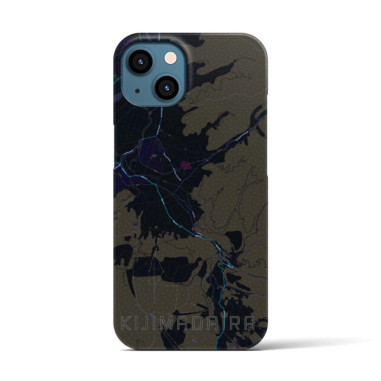 【木島平(長野県)】地図柄iPhoneケース(バックカバータイプ)