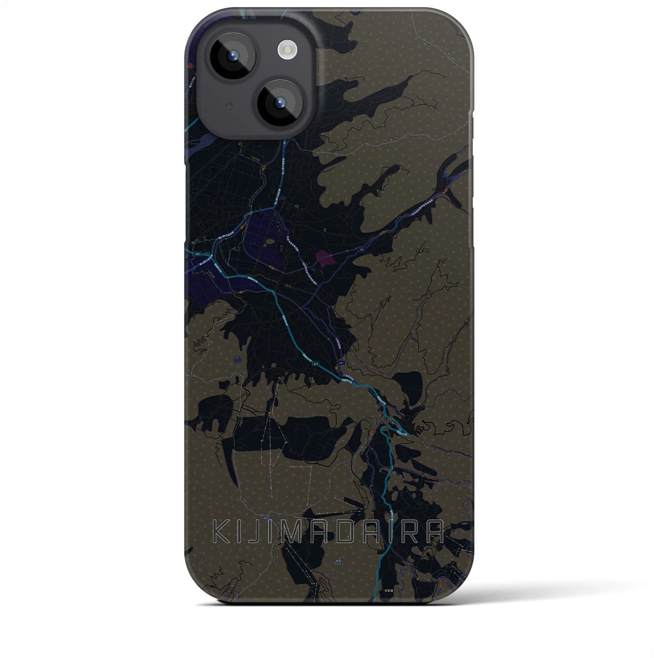 【木島平(長野県)】地図柄iPhoneケース(バックカバータイプ)