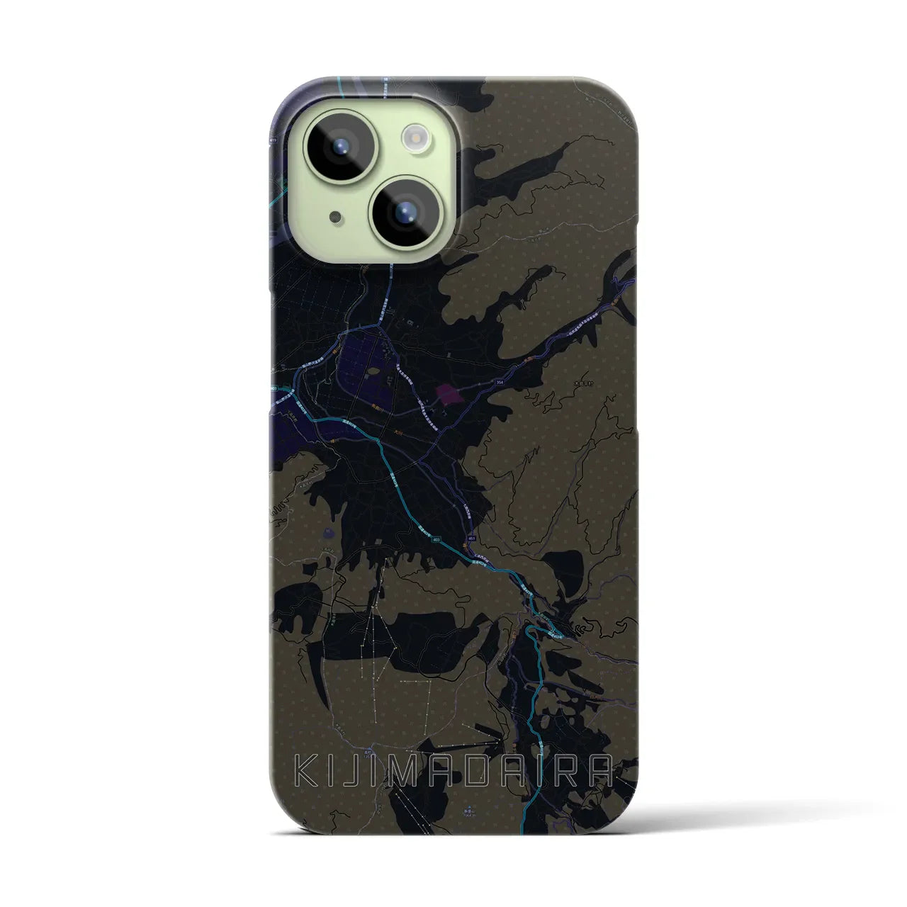 【木島平(長野県)】地図柄iPhoneケース(バックカバータイプ)