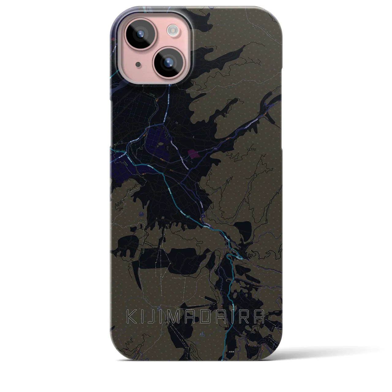 【木島平(長野県)】地図柄iPhoneケース(バックカバータイプ)