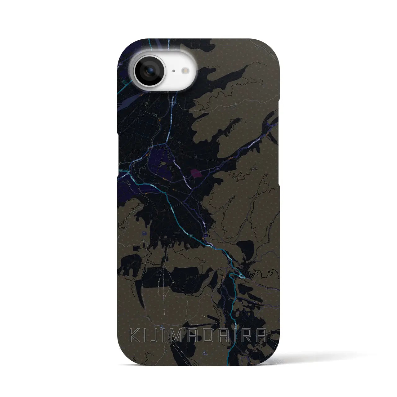 【木島平(長野県)】地図柄iPhoneケース(バックカバータイプ)