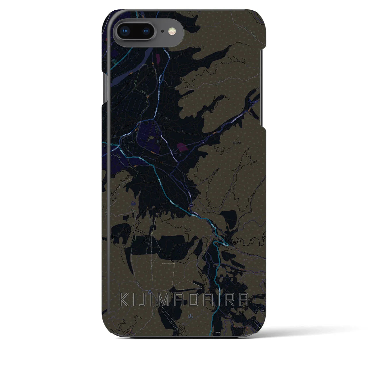【木島平(長野県)】地図柄iPhoneケース(バックカバータイプ)
