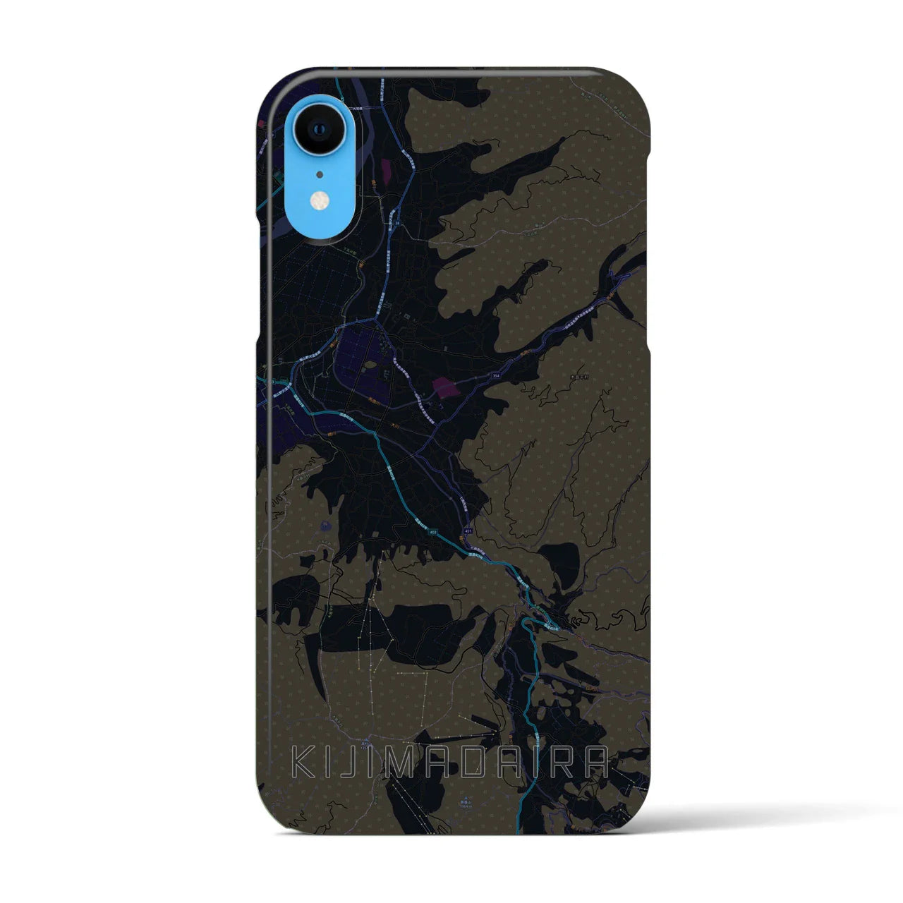 【木島平(長野県)】地図柄iPhoneケース(バックカバータイプ)