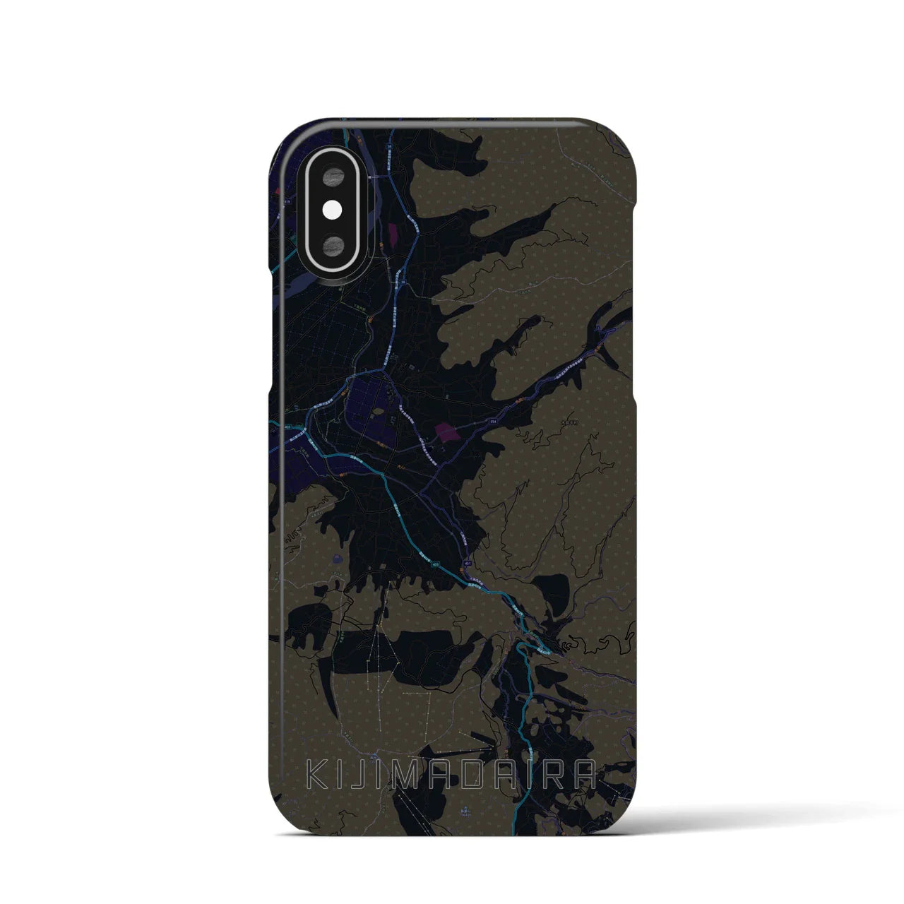 【木島平(長野県)】地図柄iPhoneケース(バックカバータイプ)