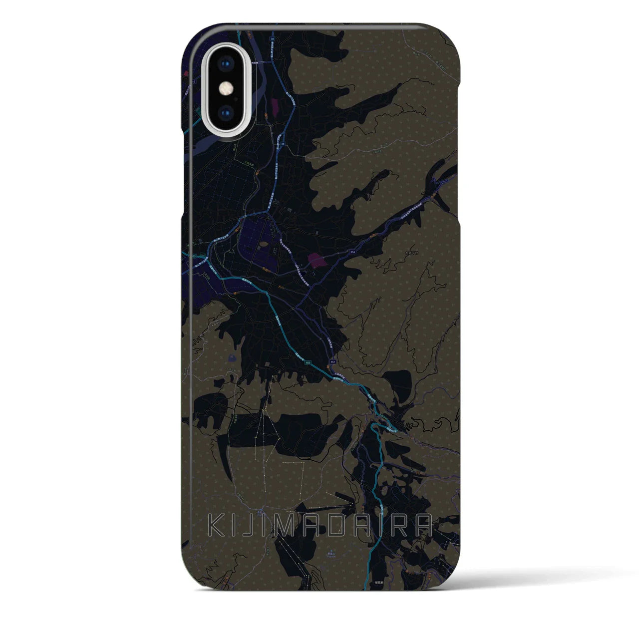 【木島平(長野県)】地図柄iPhoneケース(バックカバータイプ)