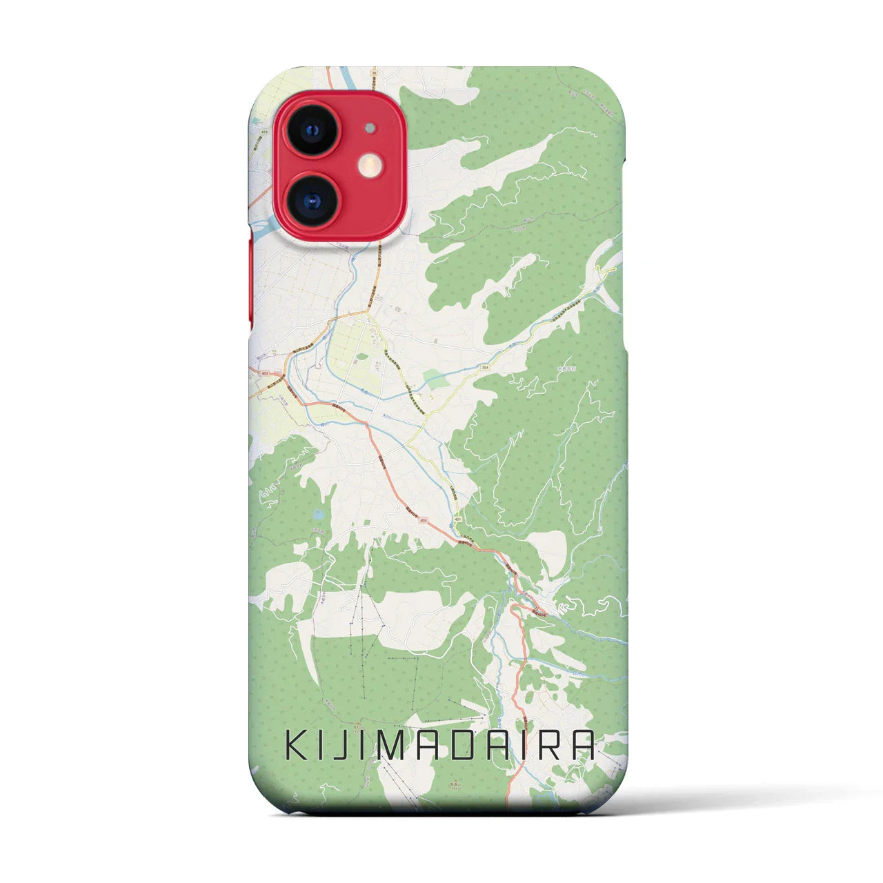 【木島平(長野県)】地図柄iPhoneケース(バックカバータイプ)