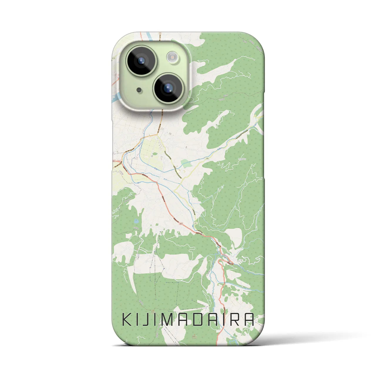 【木島平(長野県)】地図柄iPhoneケース(バックカバータイプ)