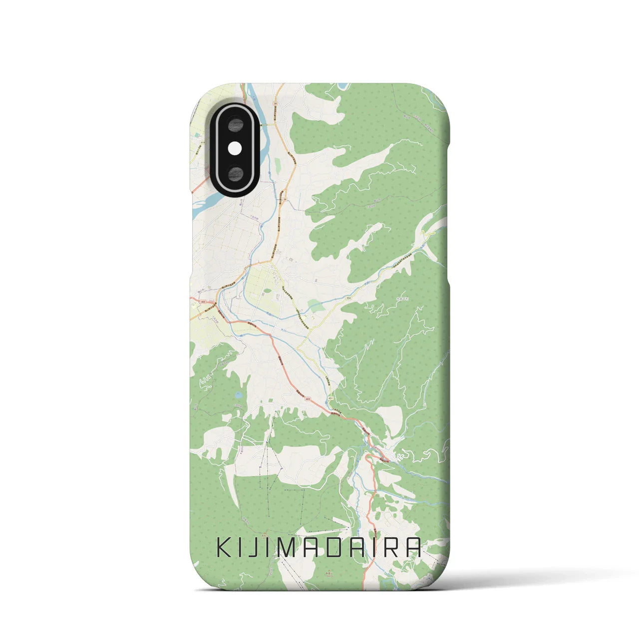 【木島平(長野県)】地図柄iPhoneケース(バックカバータイプ)