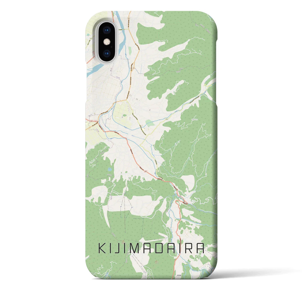 【木島平(長野県)】地図柄iPhoneケース(バックカバータイプ)
