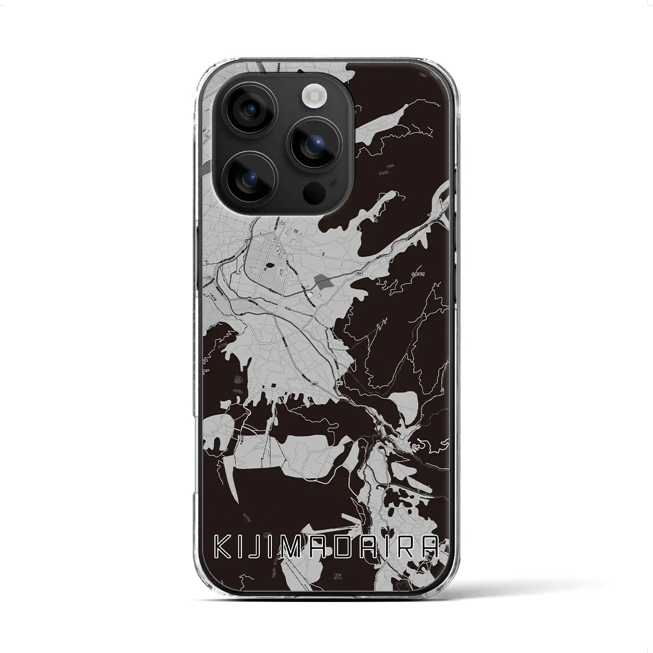 【木島平(長野県)】地図柄iPhoneケース(クリアタイプ)