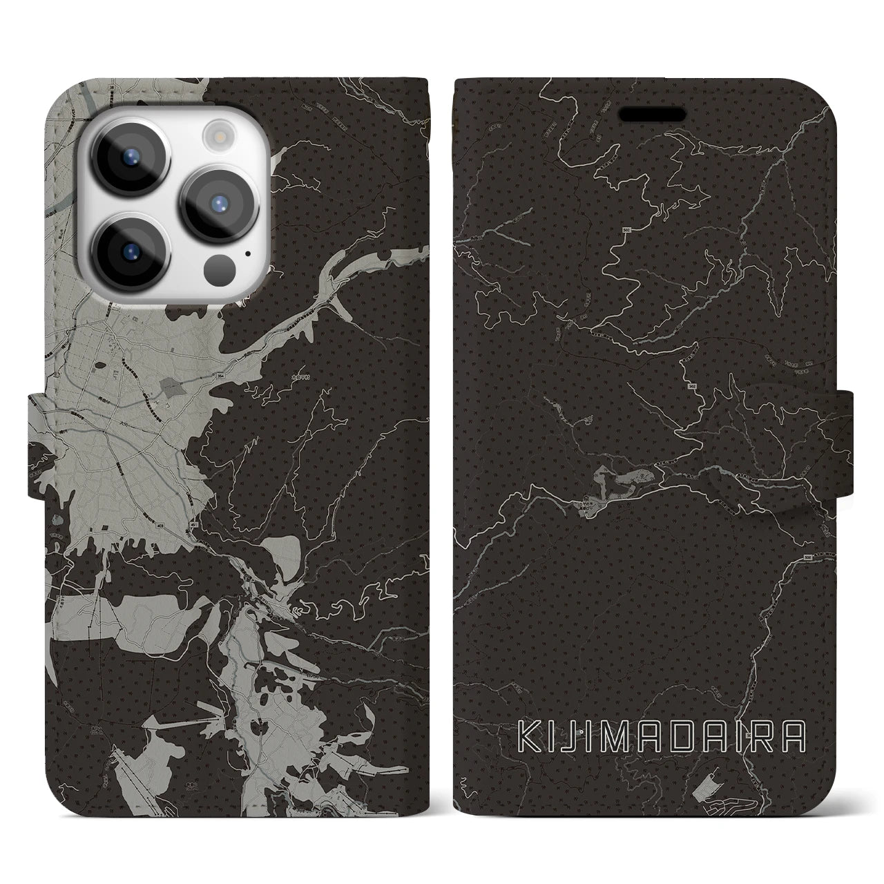 【木島平(長野県)】地図柄iPhoneケース(手帳タイプ)