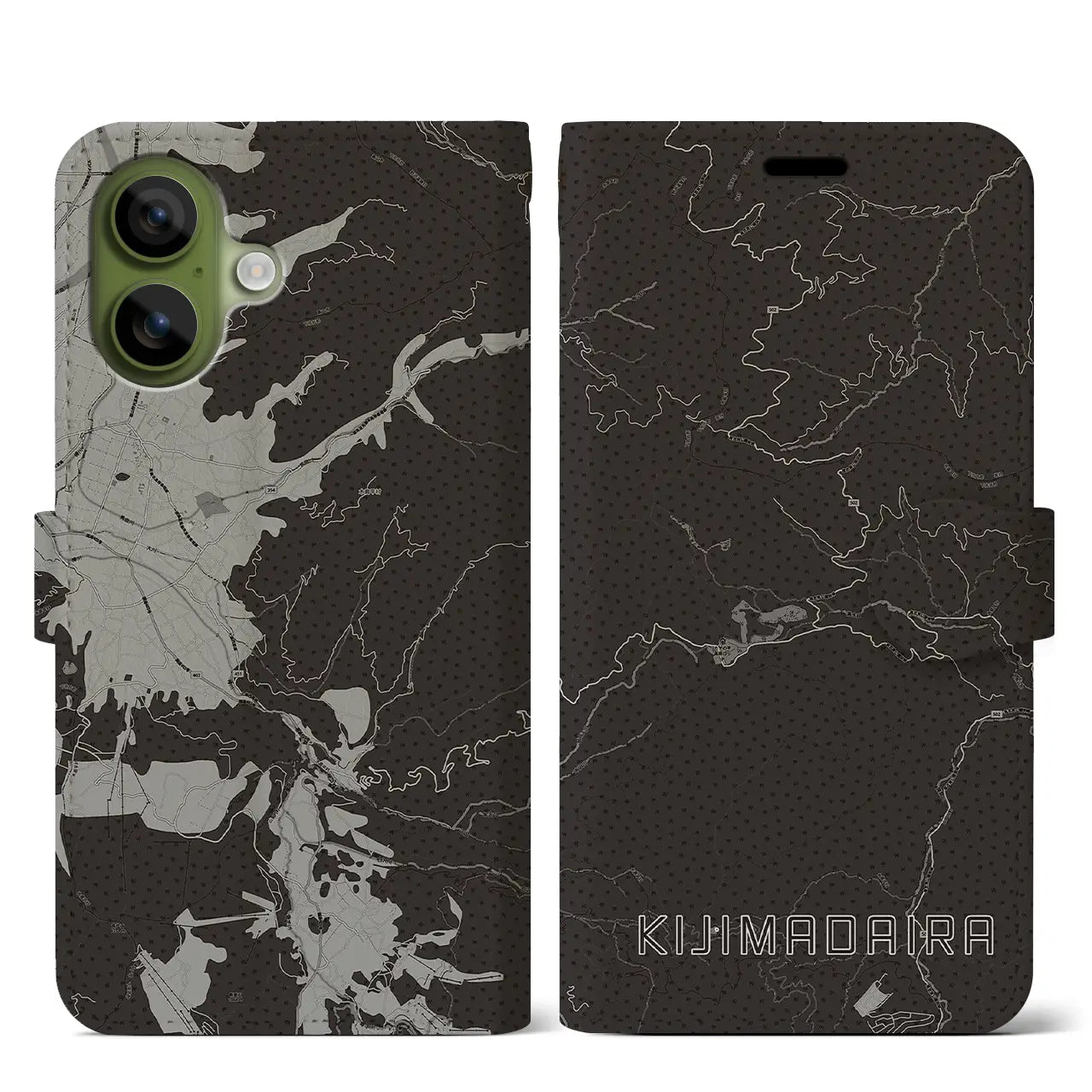 【木島平(長野県)】地図柄iPhoneケース(手帳タイプ)