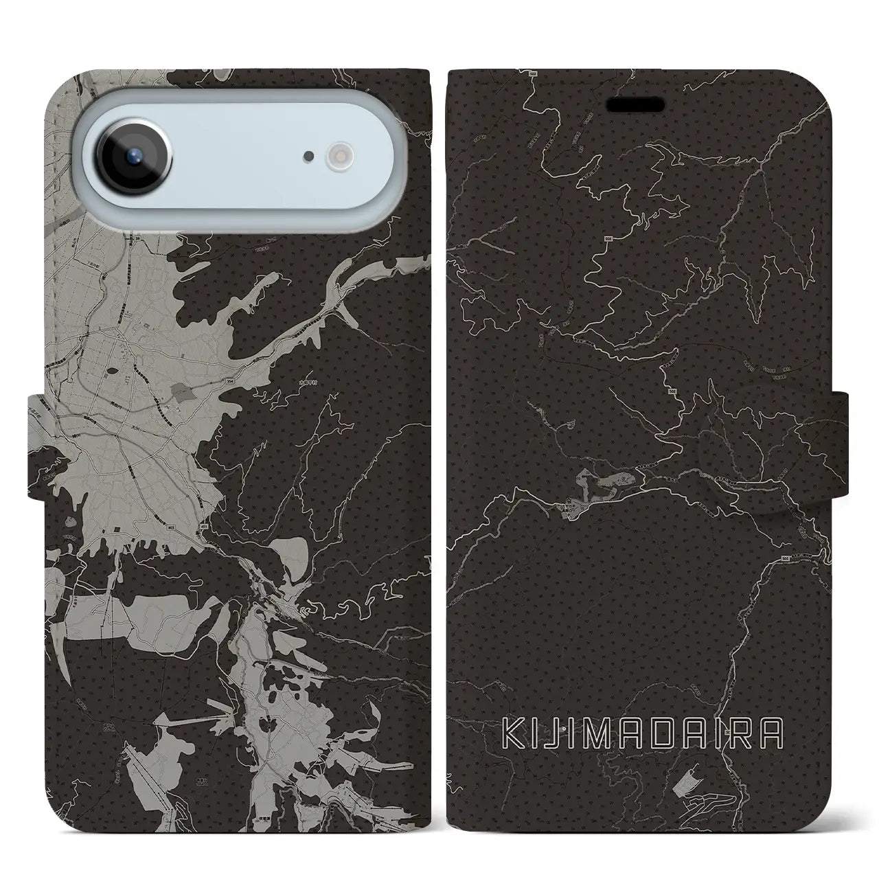 【木島平(長野県)】地図柄iPhoneケース(手帳タイプ)