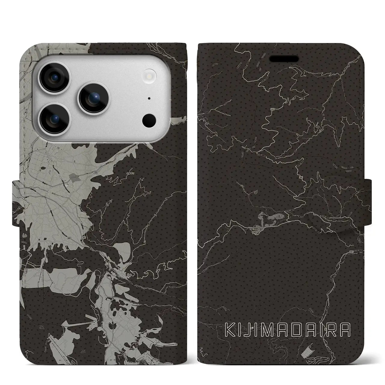 【木島平(長野県)】地図柄iPhoneケース(手帳タイプ)