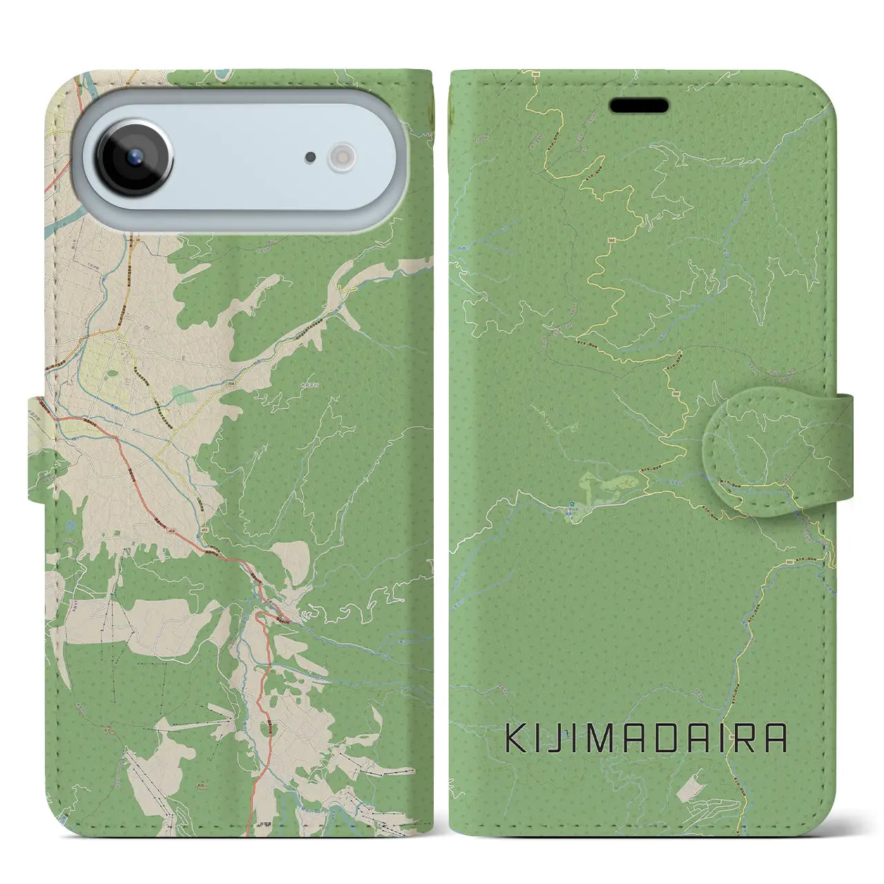 【木島平(長野県)】地図柄iPhoneケース(手帳タイプ)