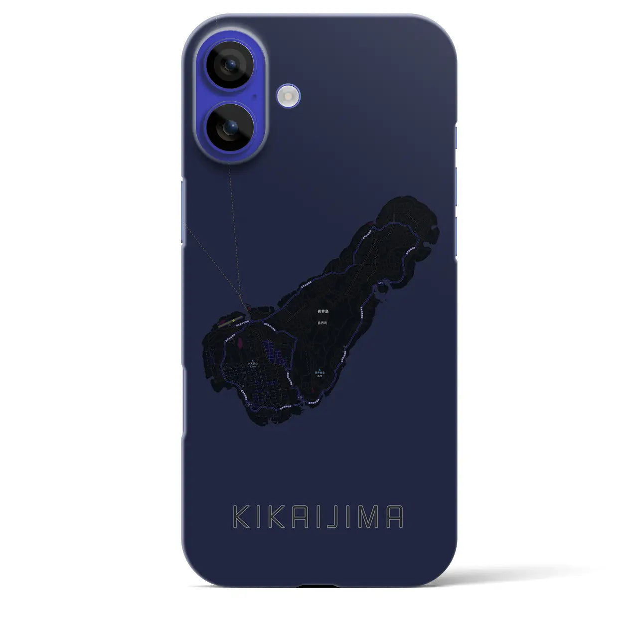 【喜界島(鹿児島県)】地図柄iPhoneケース(バックカバータイプ)