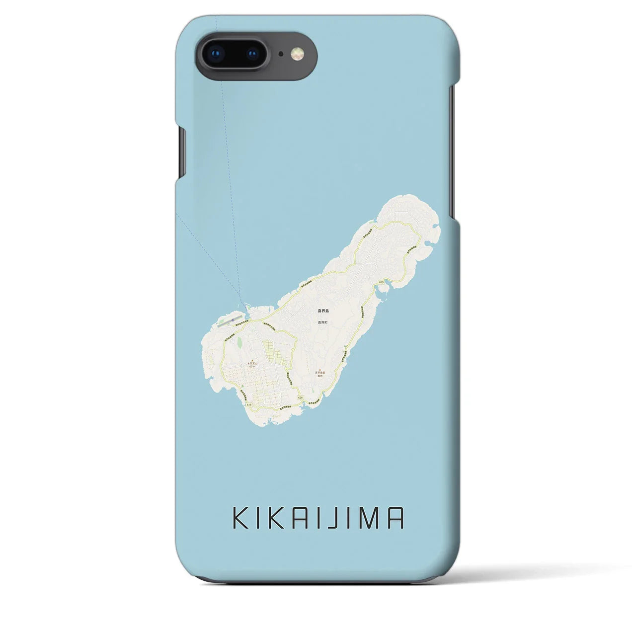 【喜界島(鹿児島県)】地図柄iPhoneケース(バックカバータイプ)