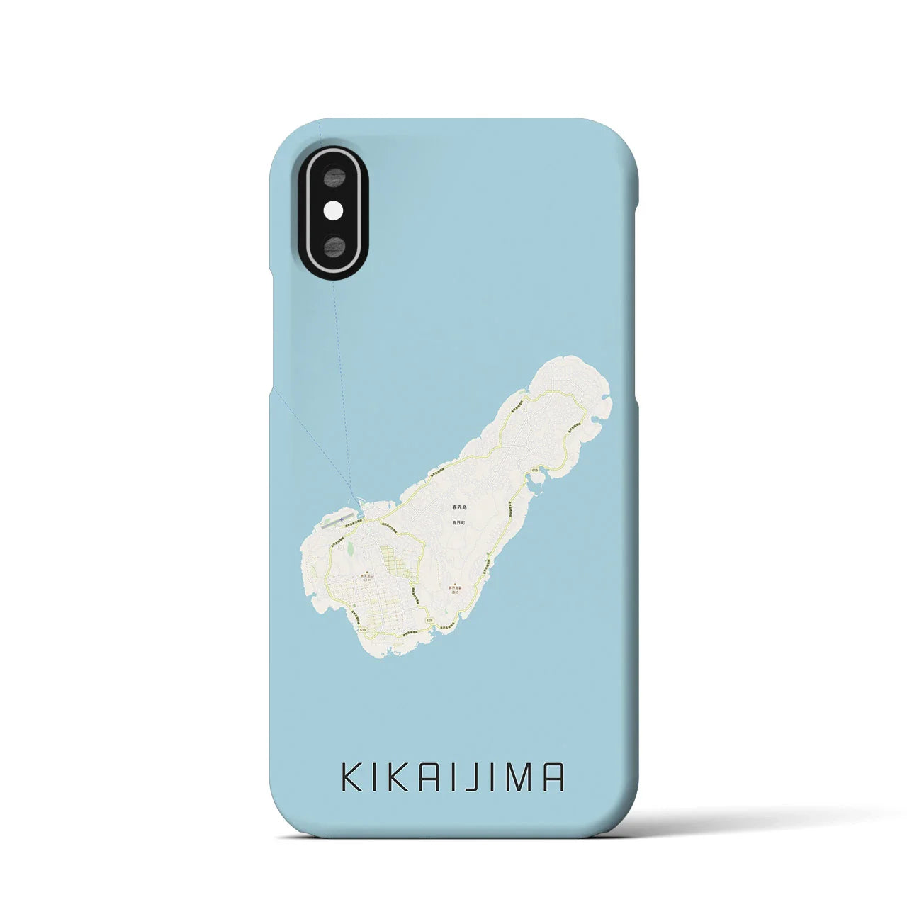 【喜界島(鹿児島県)】地図柄iPhoneケース(バックカバータイプ)