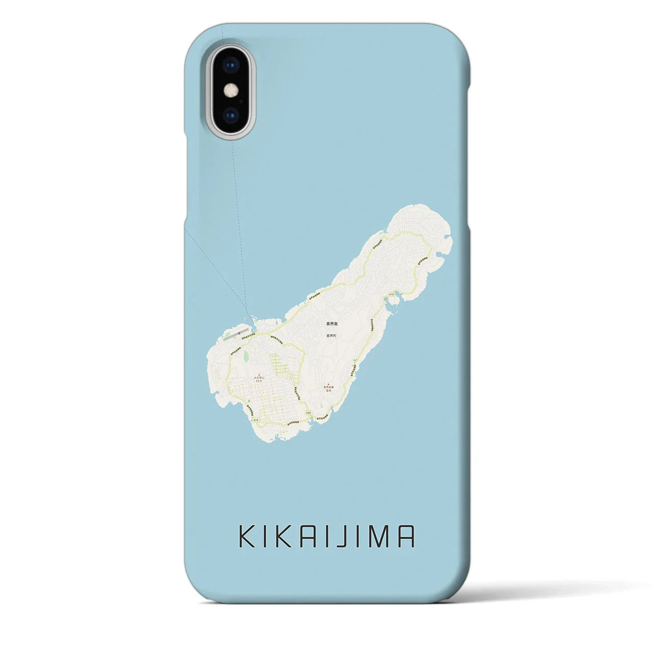 【喜界島(鹿児島県)】地図柄iPhoneケース(バックカバータイプ)