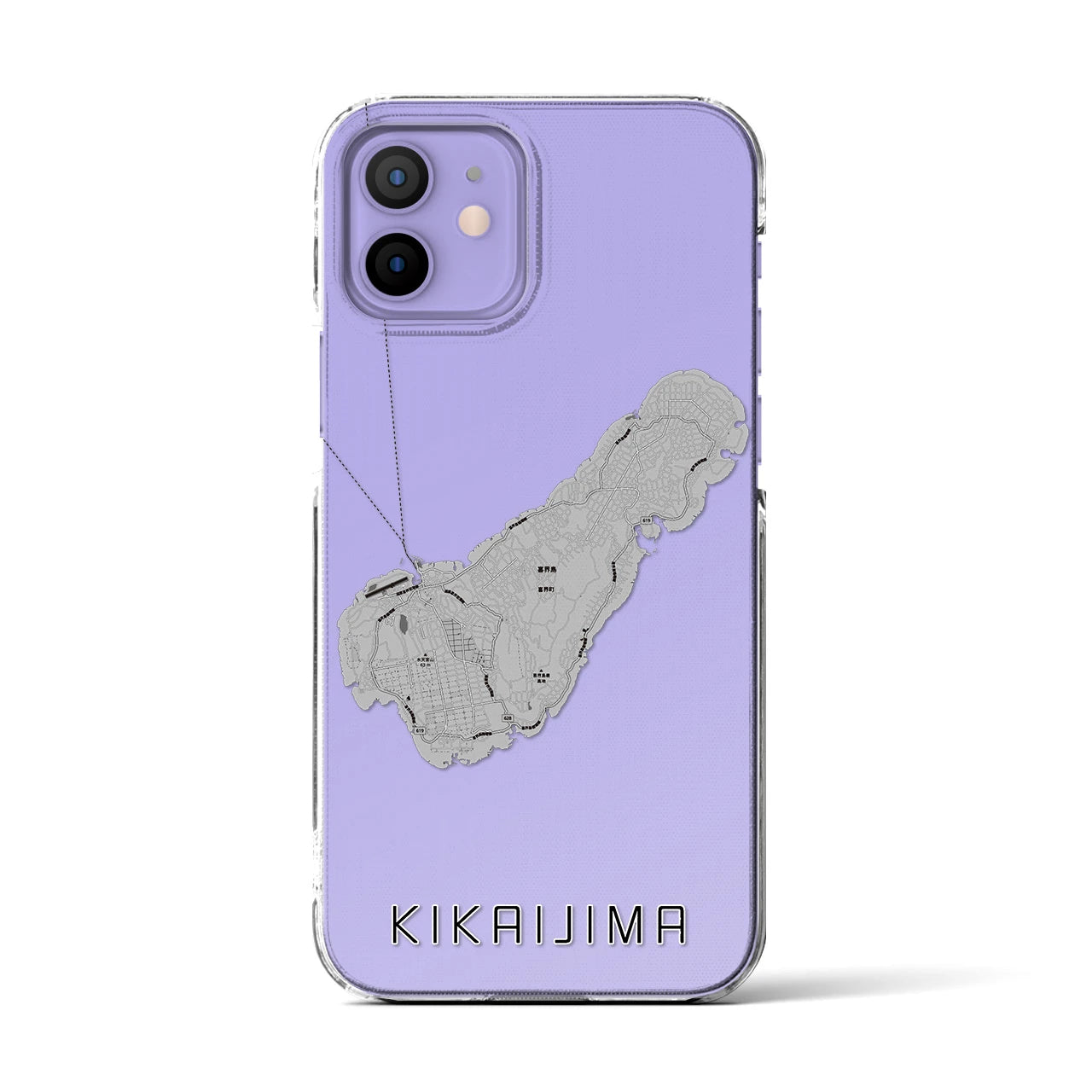 【喜界島(鹿児島県)】地図柄iPhoneケース(クリアタイプ)