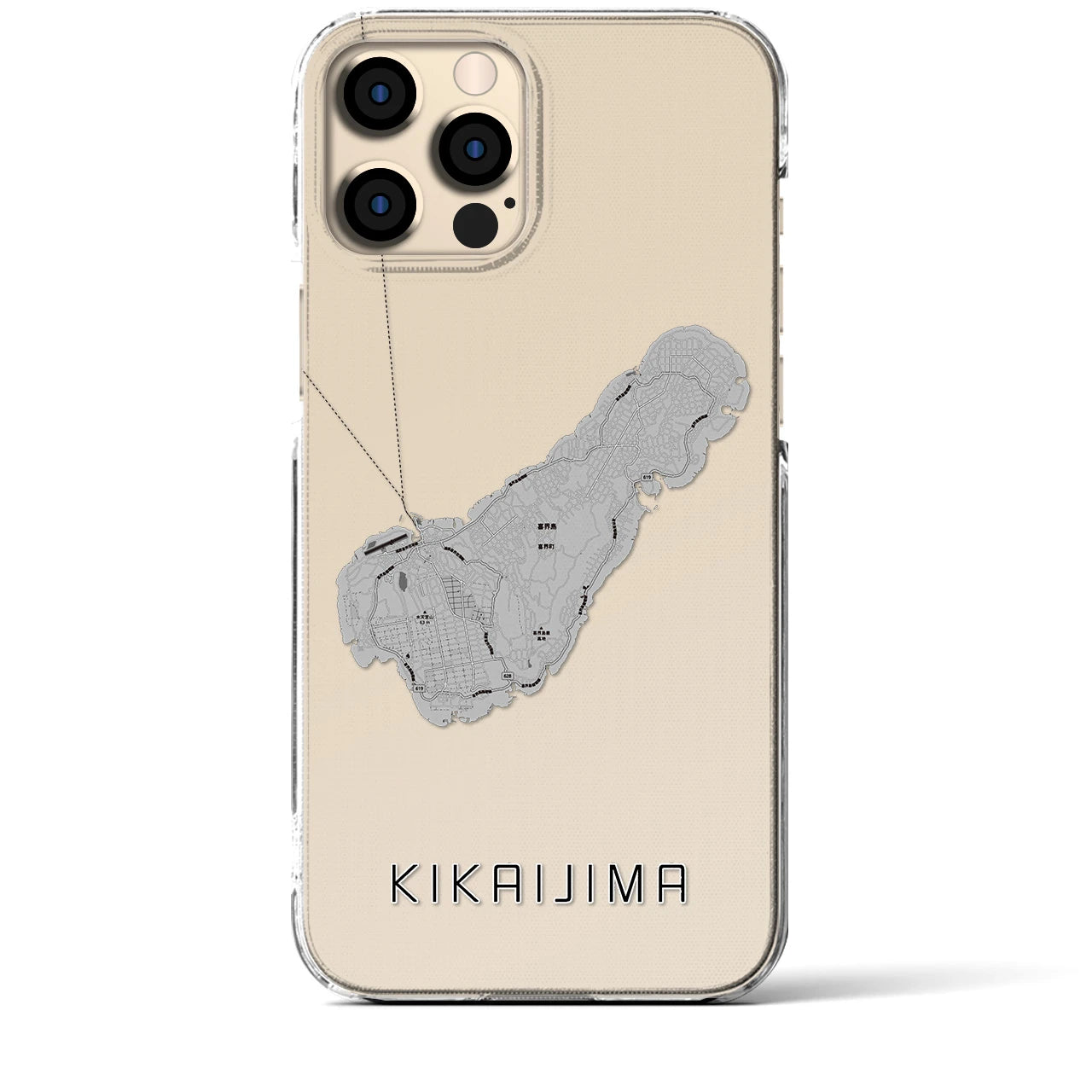 【喜界島(鹿児島県)】地図柄iPhoneケース(クリアタイプ)