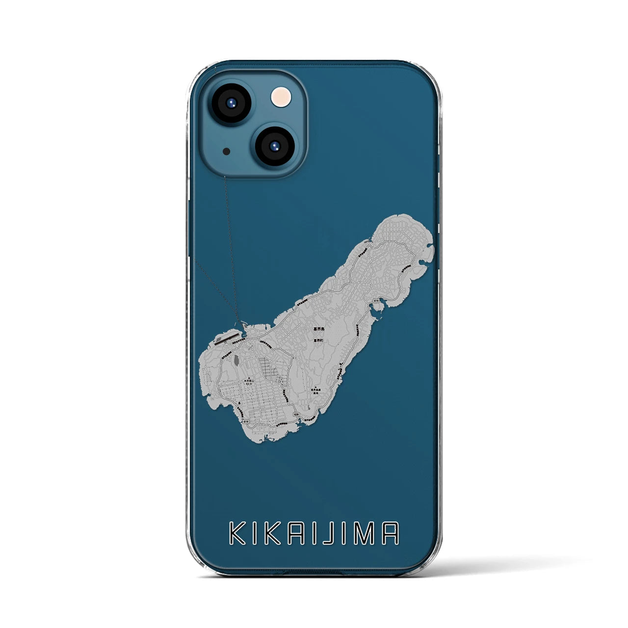 【喜界島(鹿児島県)】地図柄iPhoneケース(クリアタイプ)
