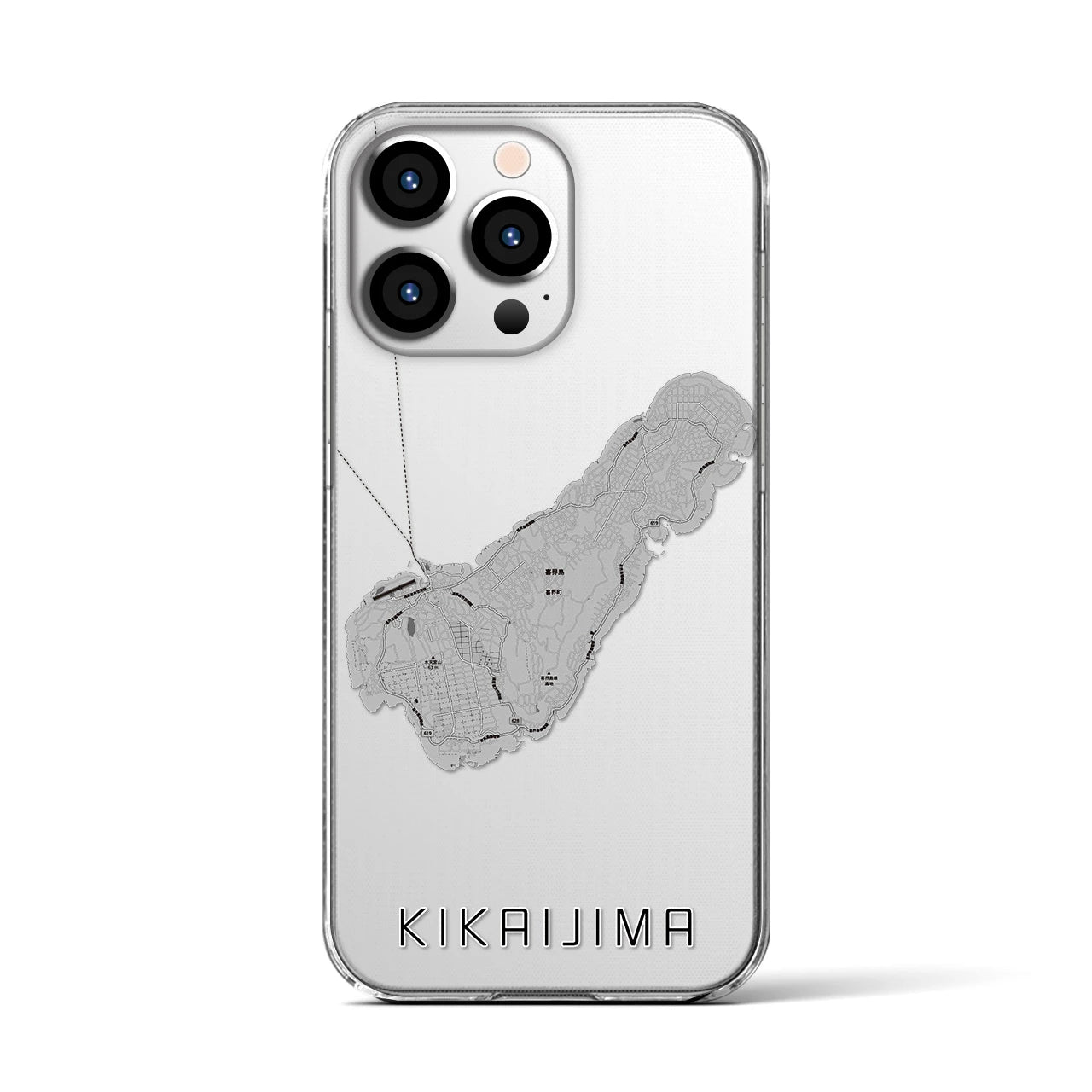 【喜界島(鹿児島県)】地図柄iPhoneケース(クリアタイプ)
