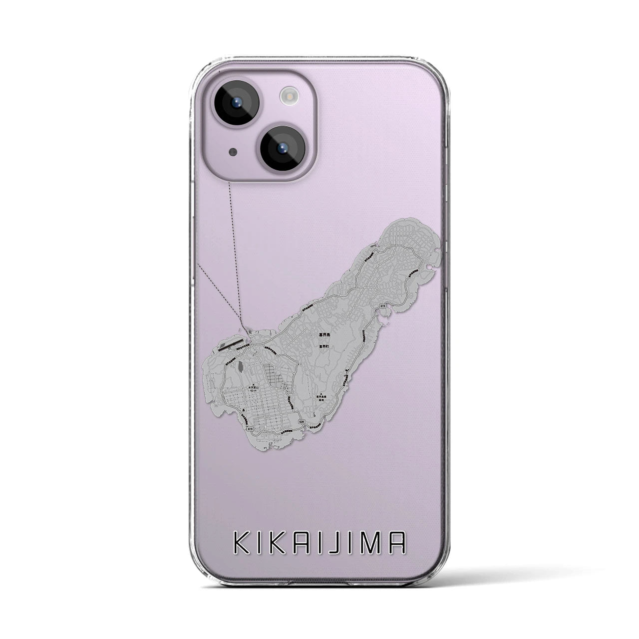 【喜界島(鹿児島県)】地図柄iPhoneケース(クリアタイプ)