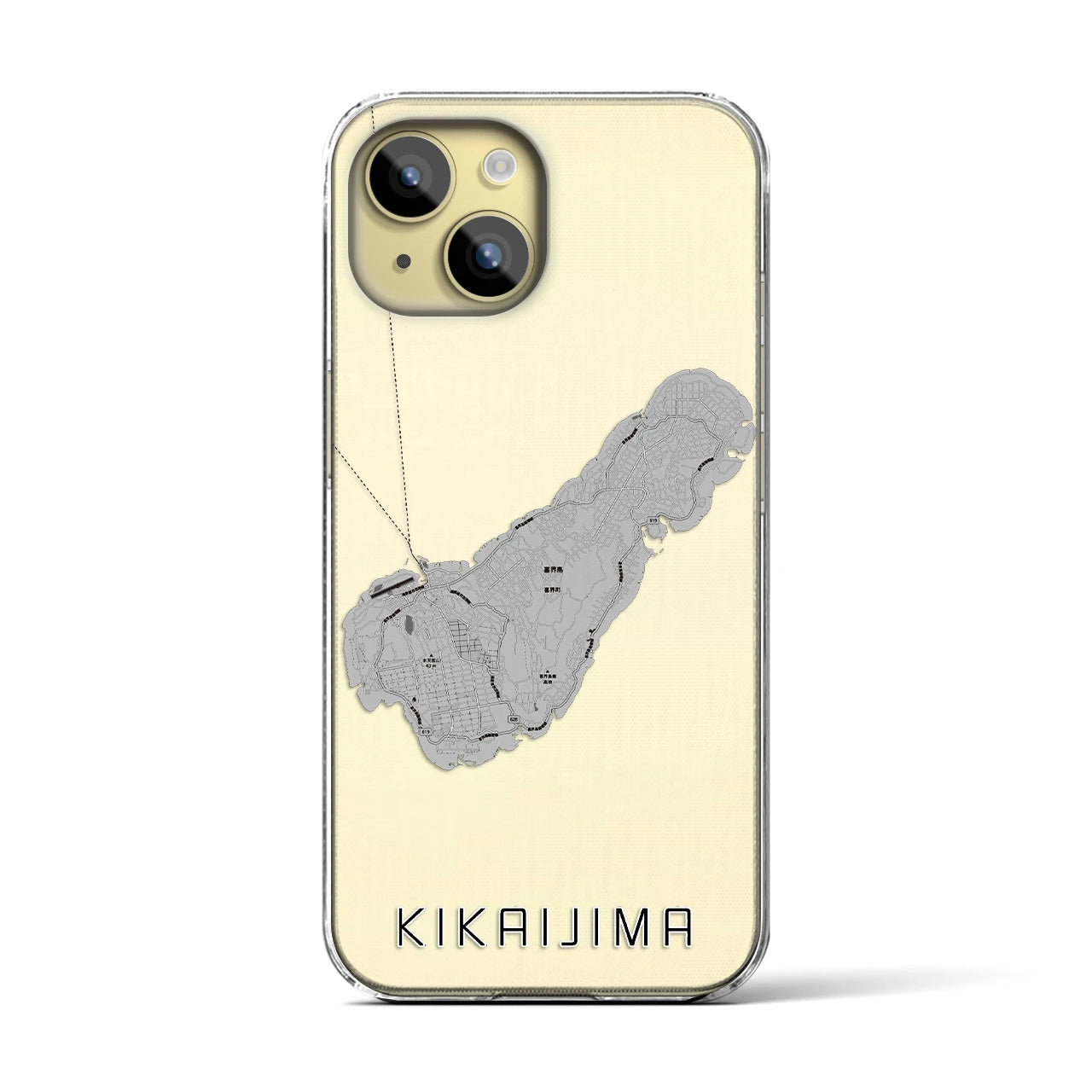 【喜界島(鹿児島県)】地図柄iPhoneケース(クリアタイプ)