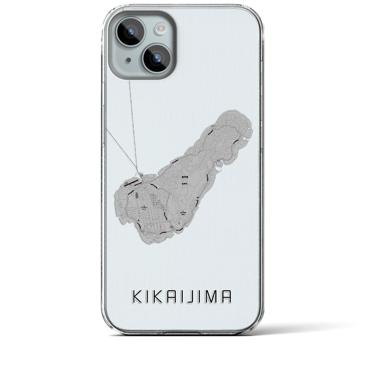 【喜界島(鹿児島県)】地図柄iPhoneケース(クリアタイプ)
