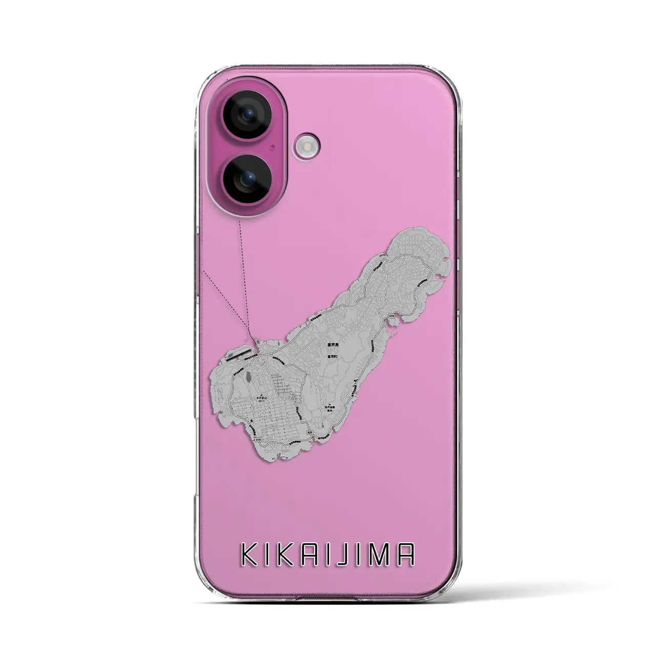 【喜界島(鹿児島県)】地図柄iPhoneケース(クリアタイプ)