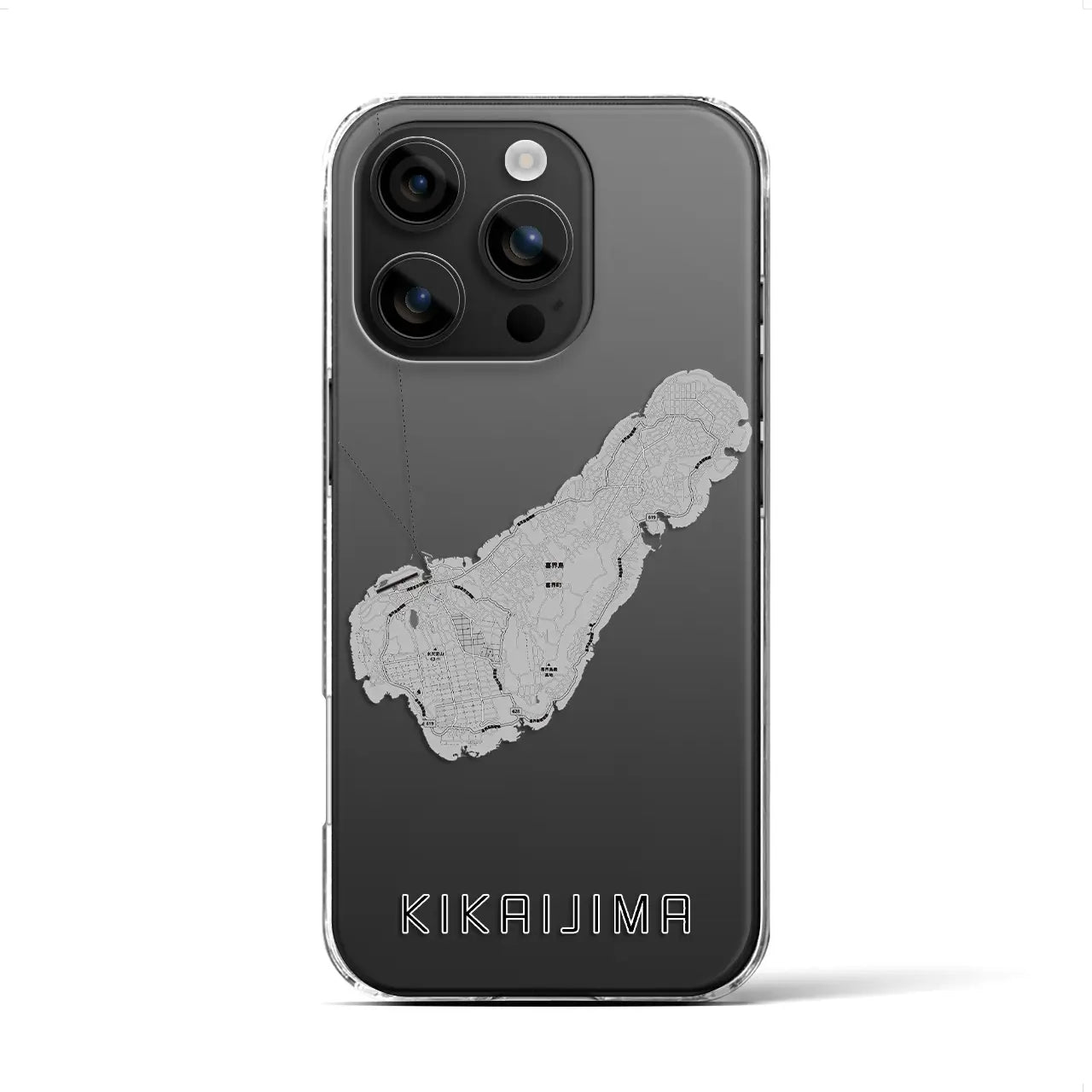 【喜界島(鹿児島県)】地図柄iPhoneケース(クリアタイプ)