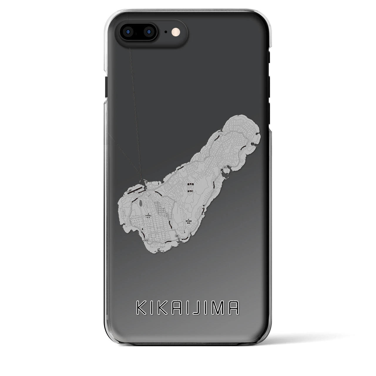 【喜界島(鹿児島県)】地図柄iPhoneケース(クリアタイプ)