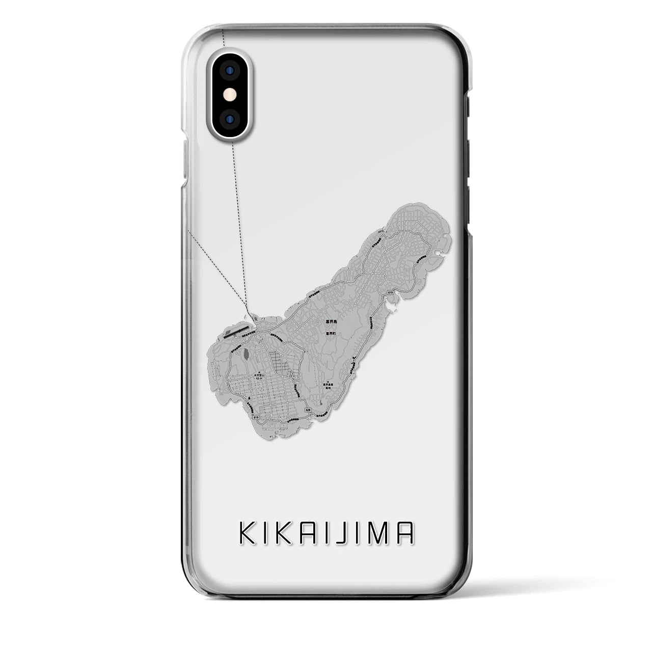 【喜界島(鹿児島県)】地図柄iPhoneケース(クリアタイプ)
