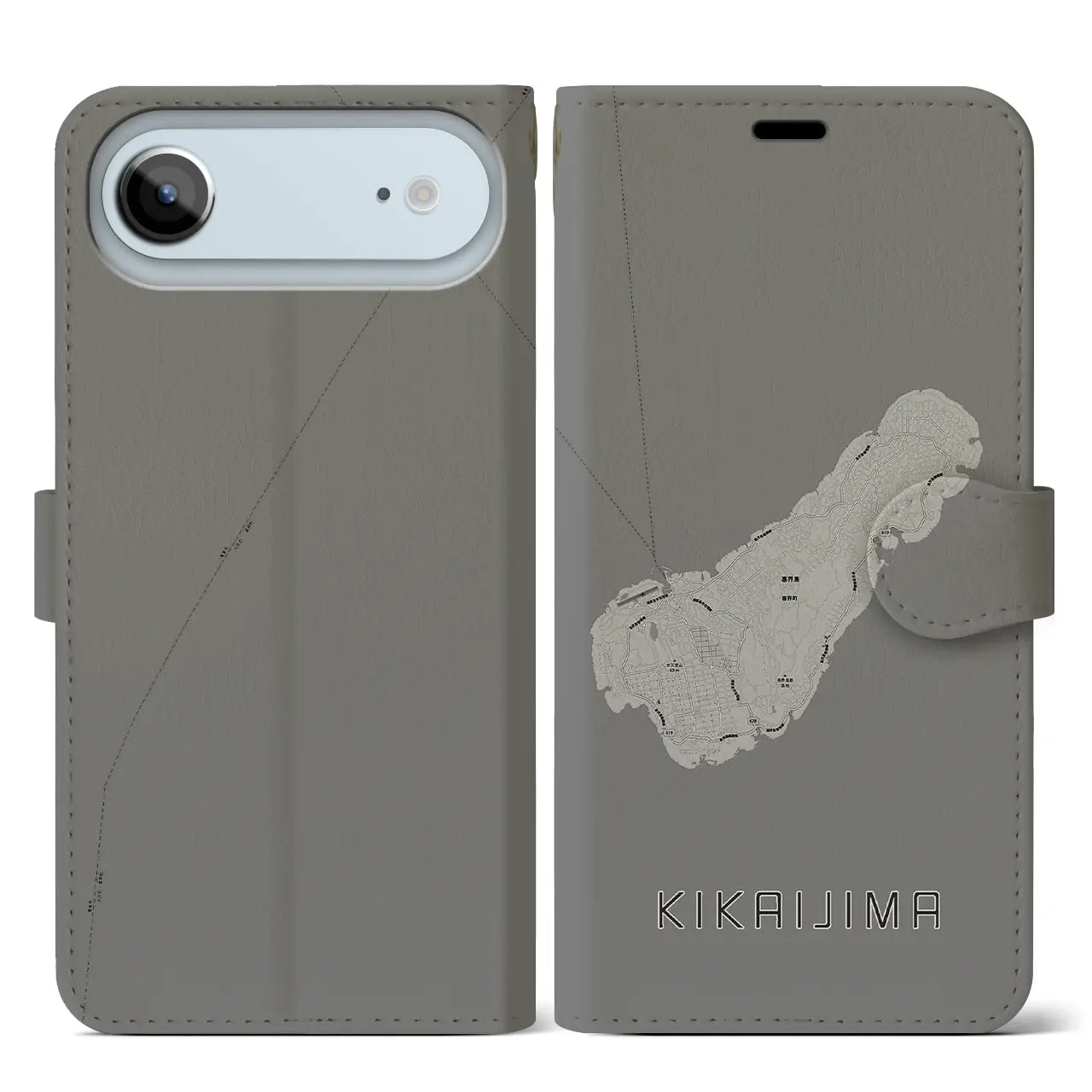 【喜界島(鹿児島県)】地図柄iPhoneケース(手帳タイプ)