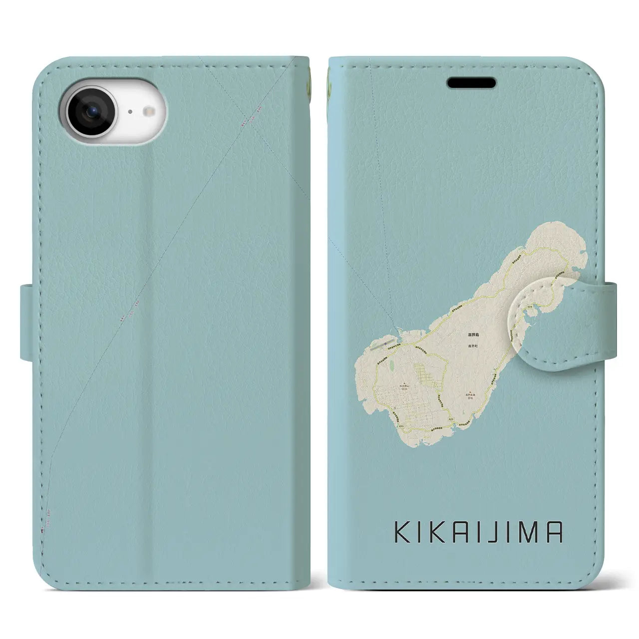 【喜界島(鹿児島県)】地図柄iPhoneケース(手帳タイプ)