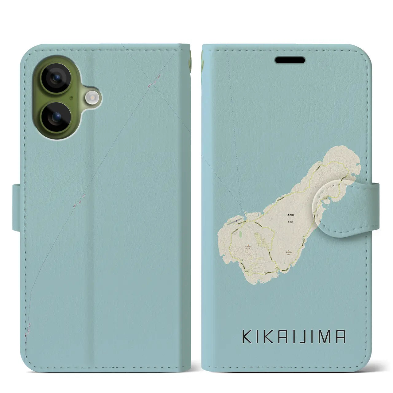 【喜界島(鹿児島県)】地図柄iPhoneケース(手帳タイプ)