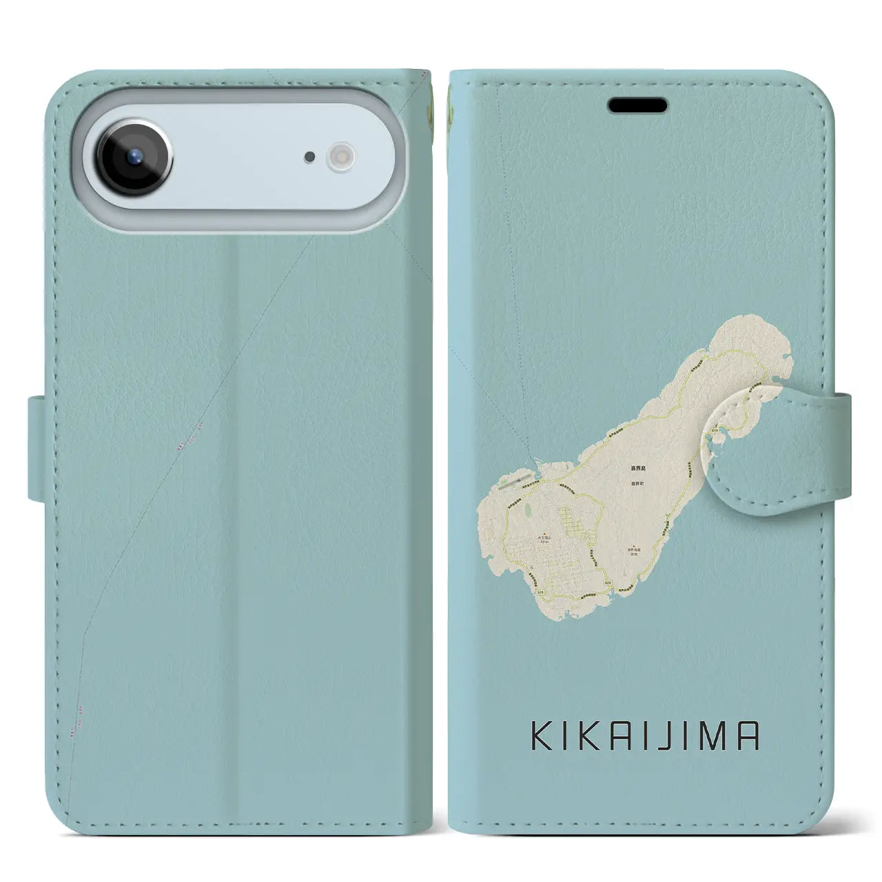 【喜界島(鹿児島県)】地図柄iPhoneケース(手帳タイプ)