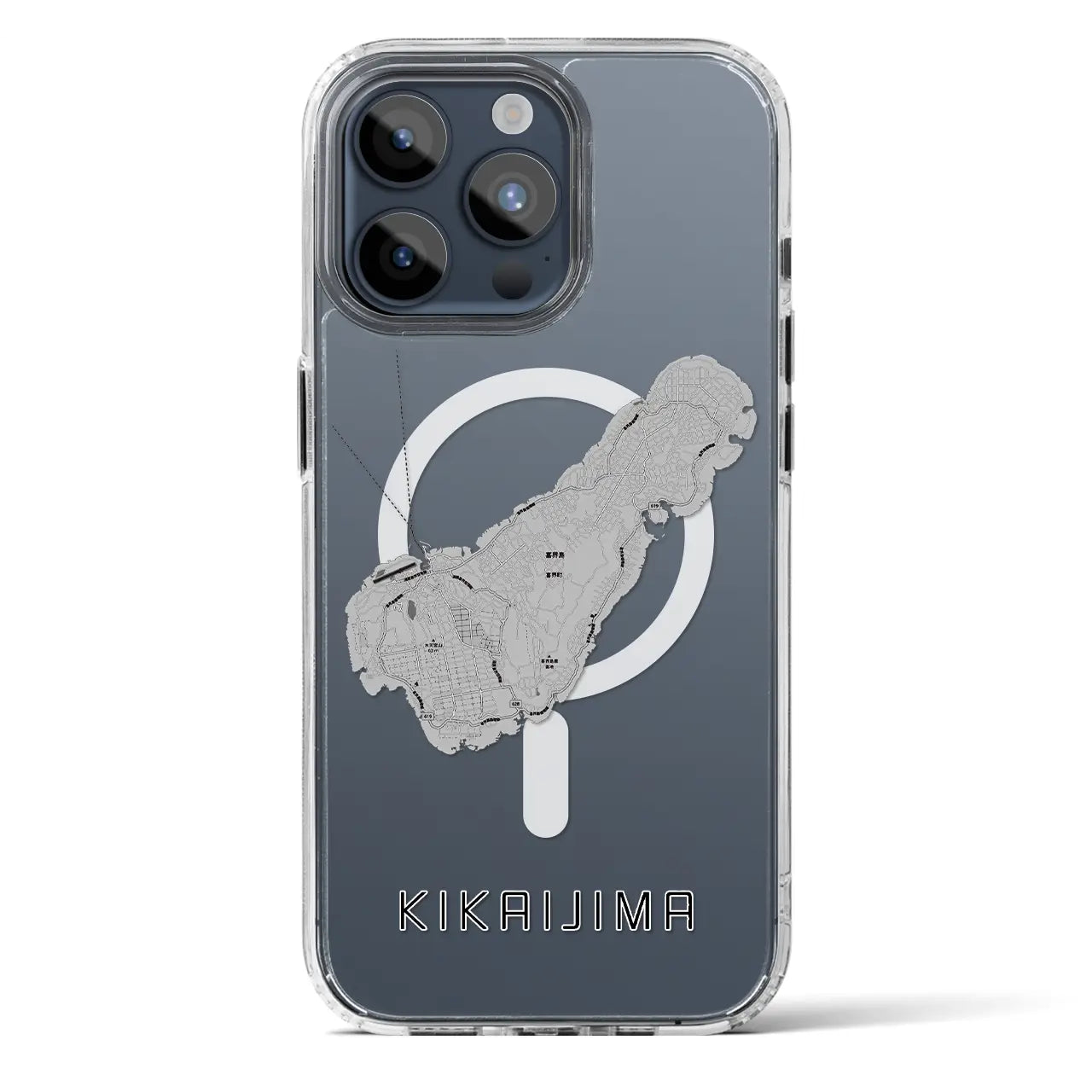 【喜界島(鹿児島県)】地図柄iPhoneケース(MagSafeタイプ)