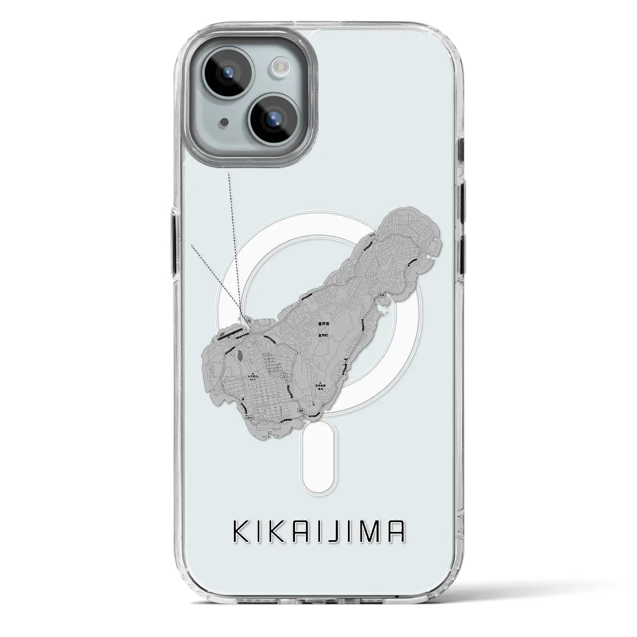 【喜界島(鹿児島県)】地図柄iPhoneケース(MagSafeタイプ)