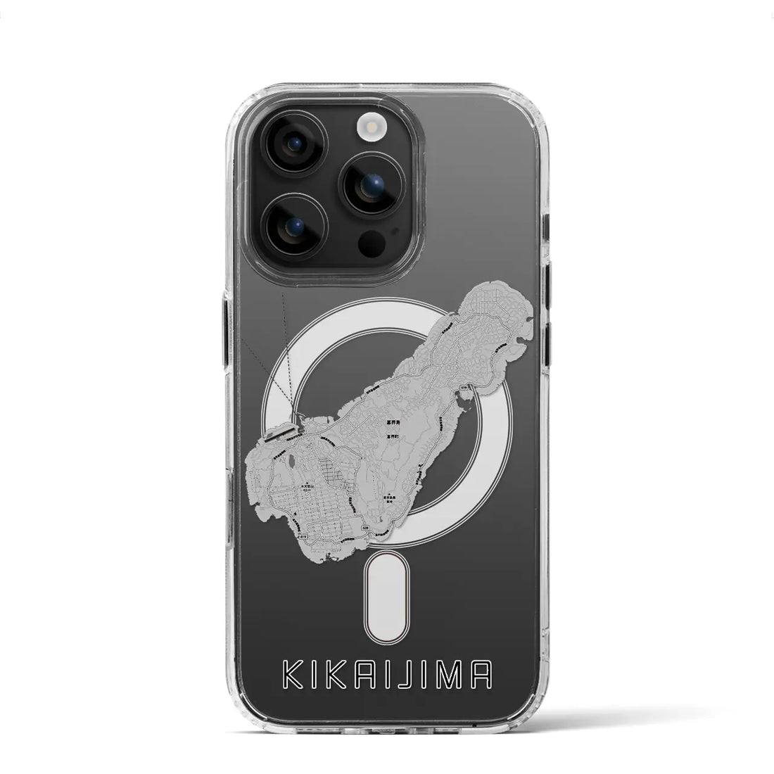 【喜界島(鹿児島県)】地図柄iPhoneケース(MagSafeタイプ)