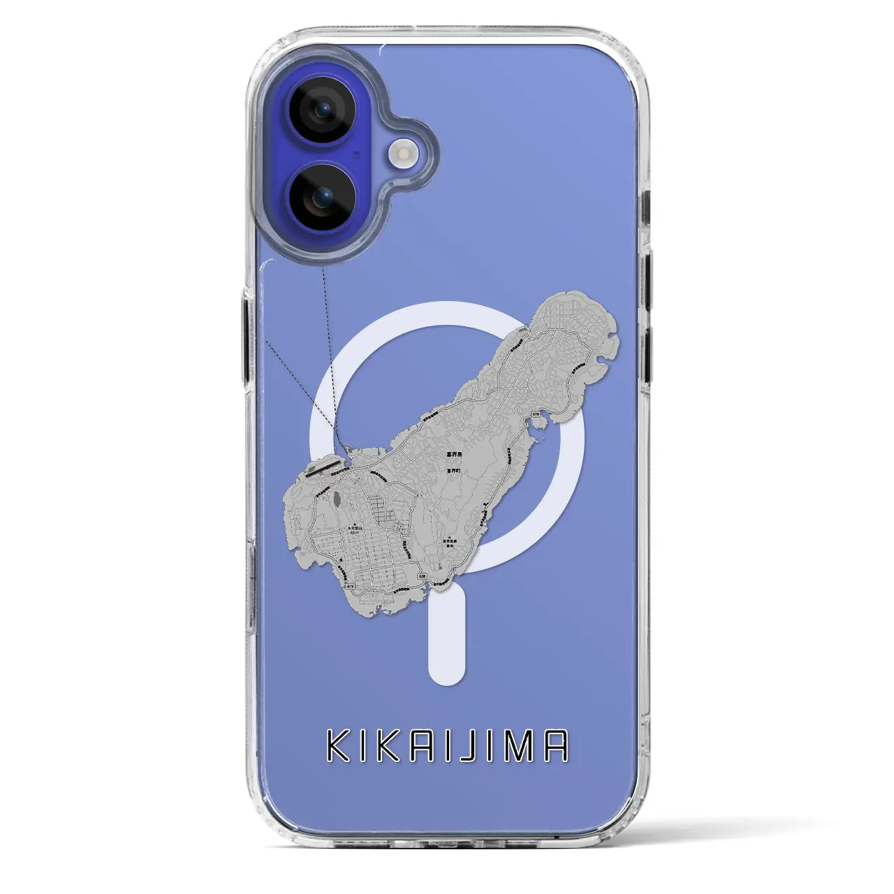 【喜界島(鹿児島県)】地図柄iPhoneケース(MagSafeタイプ)