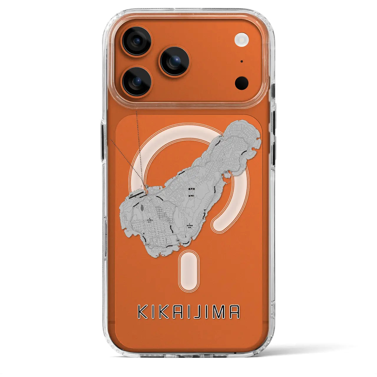 【喜界島(鹿児島県)】地図柄iPhoneケース(MagSafeタイプ)