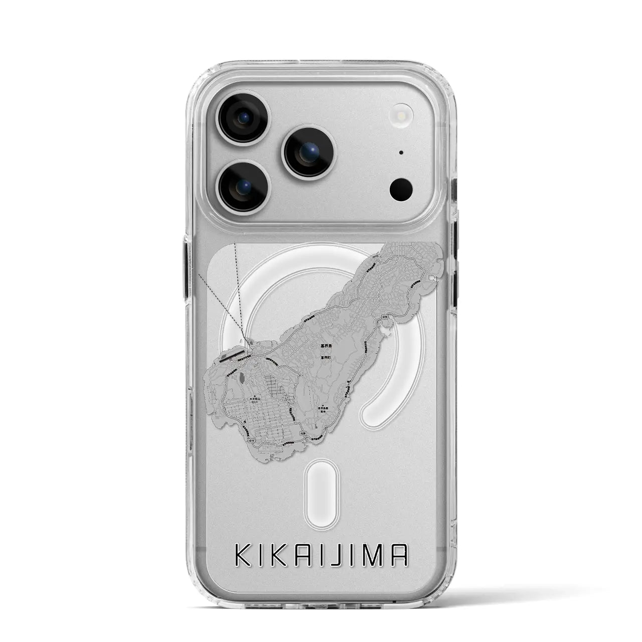 【喜界島(鹿児島県)】地図柄iPhoneケース(MagSafeタイプ)