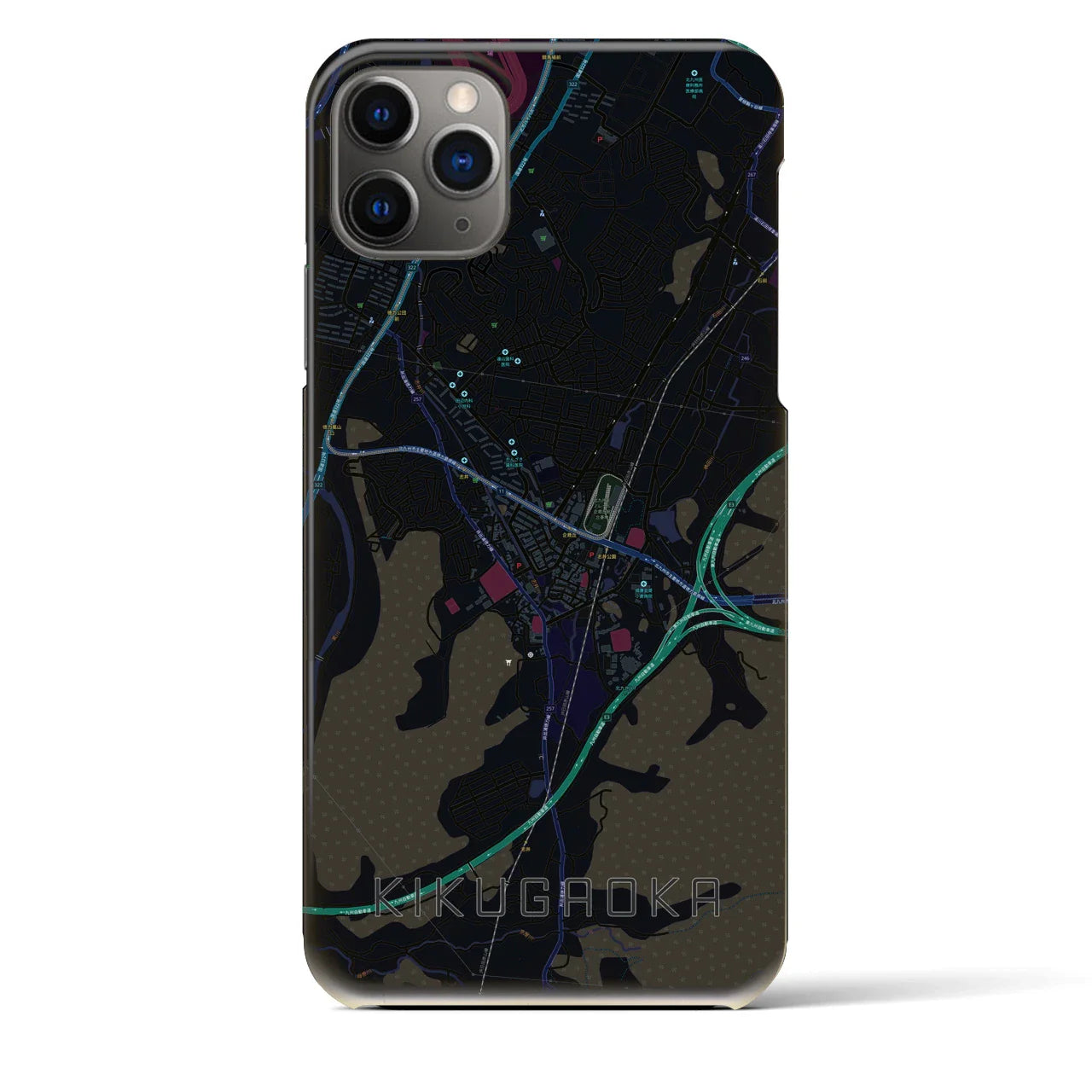 【企救丘(福岡県)】地図柄iPhoneケース(バックカバータイプ)