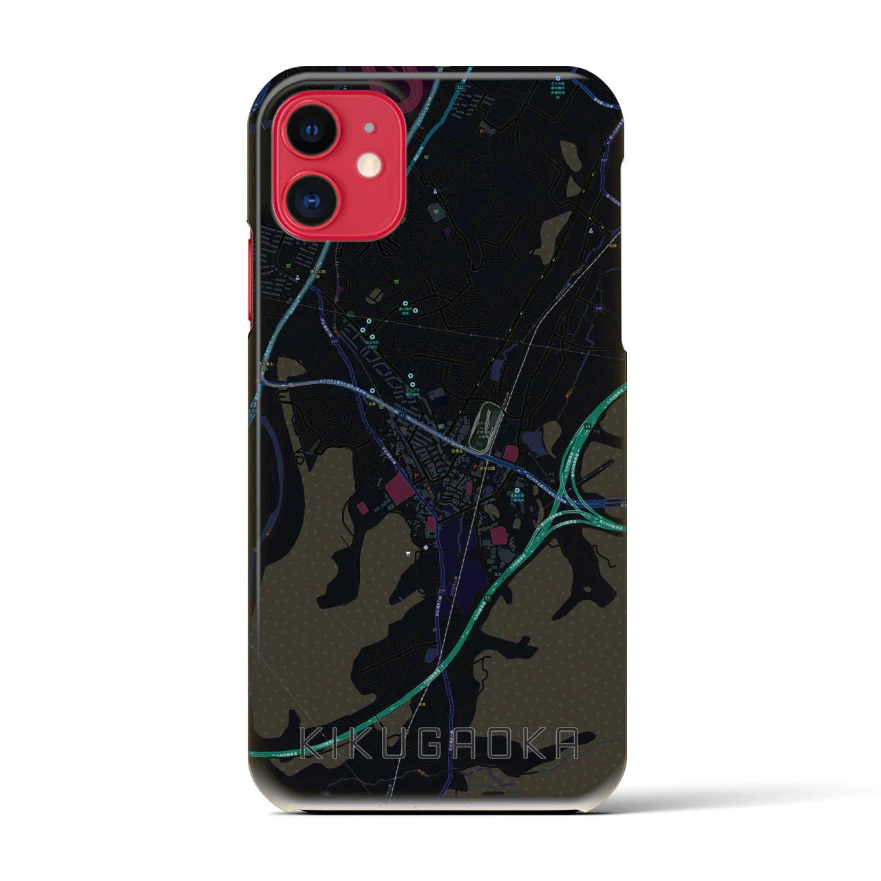 【企救丘(福岡県)】地図柄iPhoneケース(バックカバータイプ)