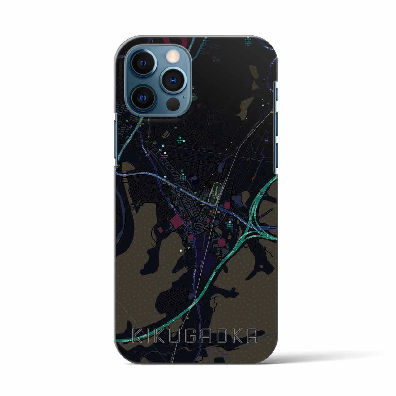 【企救丘(福岡県)】地図柄iPhoneケース(バックカバータイプ)