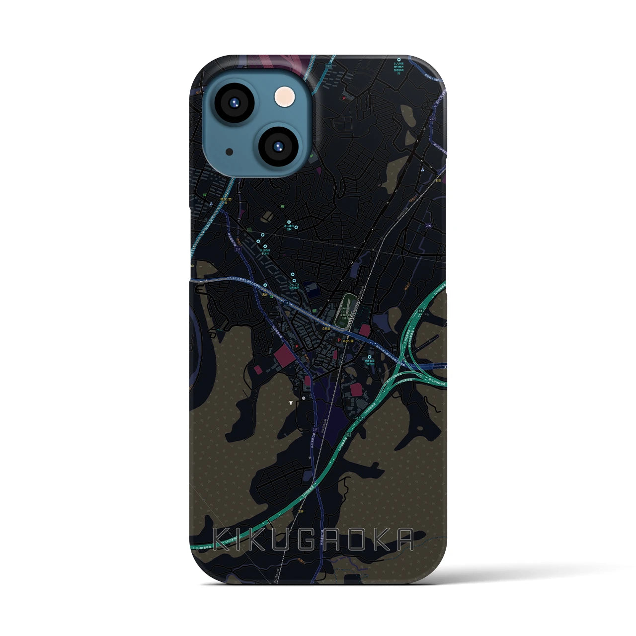 【企救丘(福岡県)】地図柄iPhoneケース(バックカバータイプ)