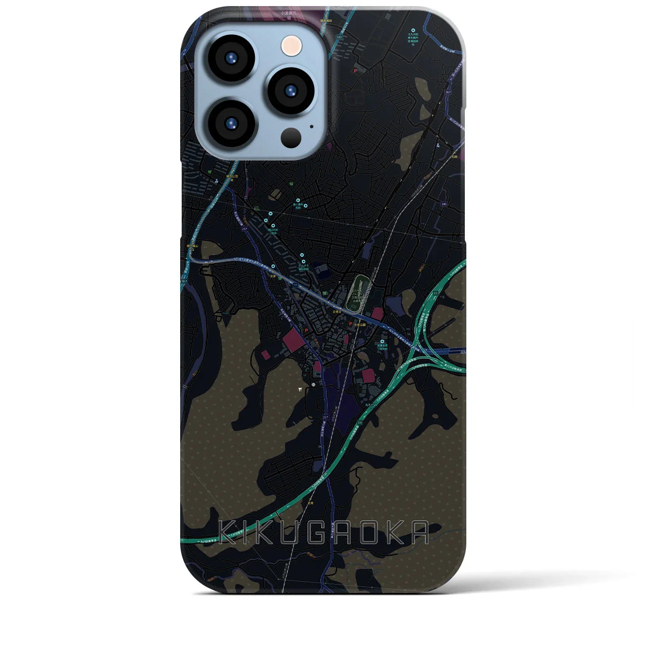 【企救丘(福岡県)】地図柄iPhoneケース(バックカバータイプ)