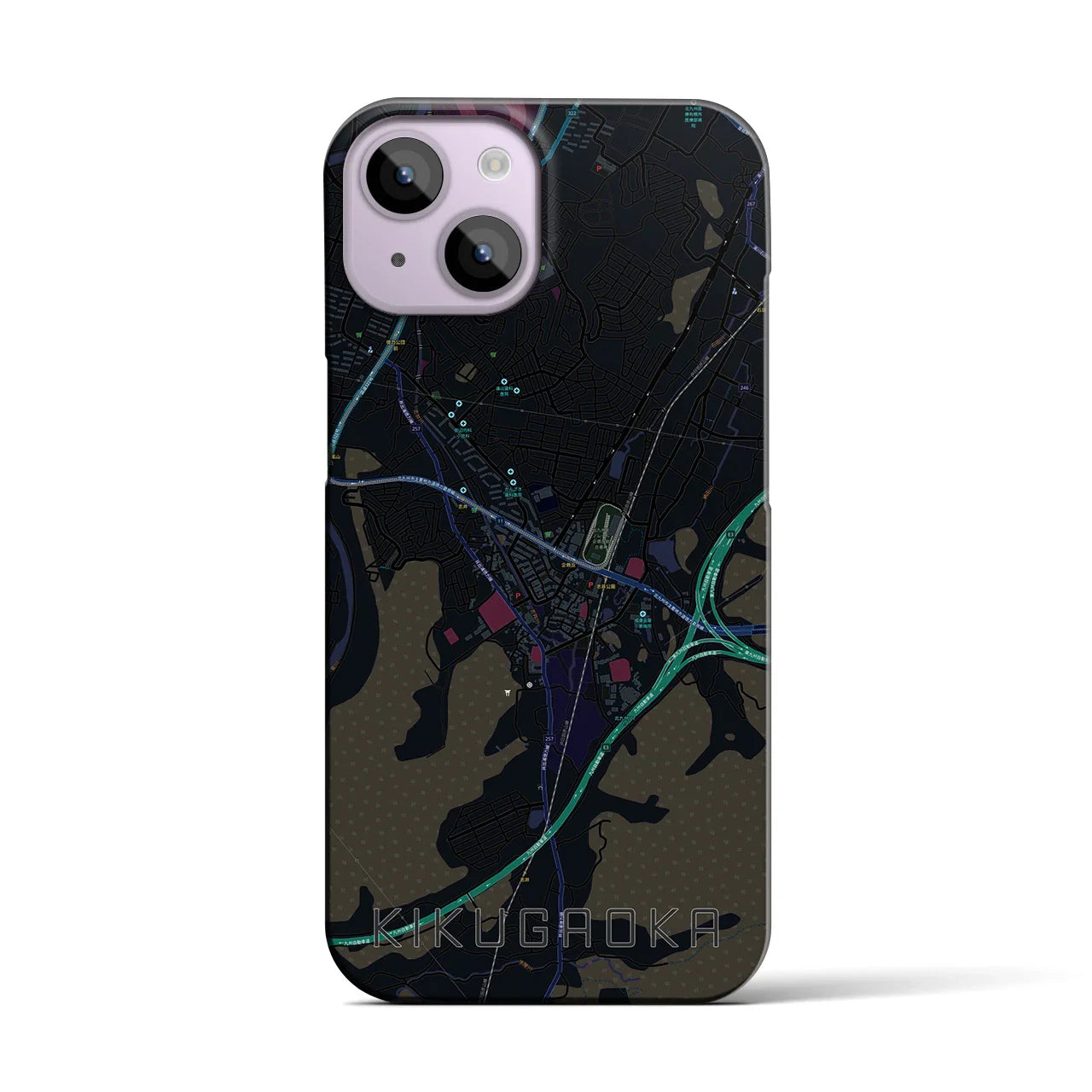 【企救丘(福岡県)】地図柄iPhoneケース(バックカバータイプ)